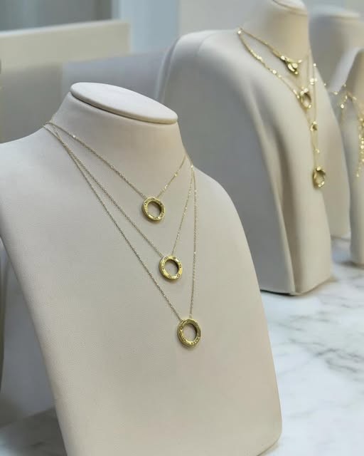 Double Circle Pendant — fine 18k gold, Sierra Jewelry Freetown